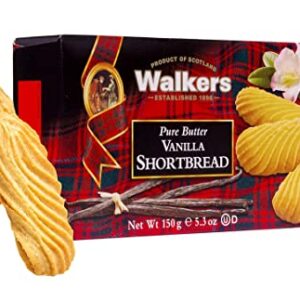 Walkers Shortbread Vanilla Shortbread Cookies, 5.3 Ounce Box (Pack of 4)