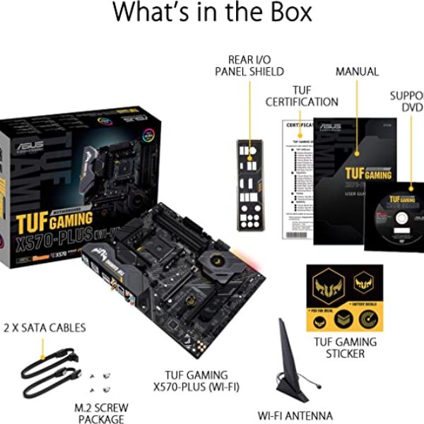 ASUS AM4 TUF Gaming X570-Plus (Wi-Fi) AM4 Zen 3 Ryzen 5000 & 3rd Gen Ryzen ATX Motherboard with PCIe 4.0, Dual M.2, 12+2 with Dr. MOS Power Stage