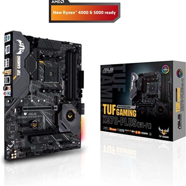ASUS AM4 TUF Gaming X570-Plus (Wi-Fi) AM4 Zen 3 Ryzen 5000 & 3rd Gen Ryzen ATX Motherboard with PCIe 4.0, Dual M.2, 12+2 with Dr. MOS Power Stage