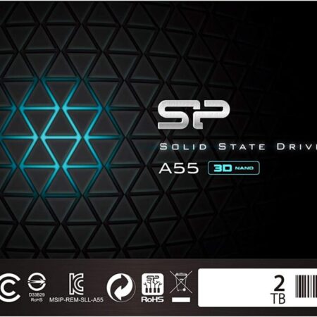 Silicon Power 2TB SSD 3D NAND A55 SLC Cache Performance Boost SATA III 2.5" 7mm (0.28") Internal Solid State Drive (SP002TBSS3A55S25)