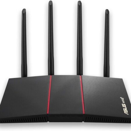 ASUS RT-AX55 (AX1800) Dual Band WiFi 6 Extendable Router, Subscription-free Network Security, Instant Guard, Parental Controls, Built-in VPN, AiMesh Compatible, Gaming & Streaming, Smart Home