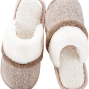 Cozy Slippers for Women Indoor and Outdoor Fuzzy House Shoes with Memory Foam Anti-Skid Sole Gifts for Women Mom Ladies