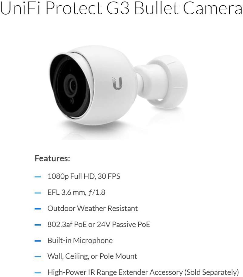 UniFi G4 Series UVC-G4-BULLET 4MP Outdoor Bullet Camera with Infrared (3-Pack) - Image 2